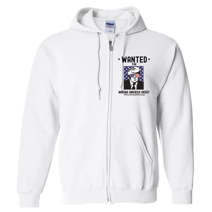 Free Donald Trump MAGA Conservative Republican Full Zip Hoodie