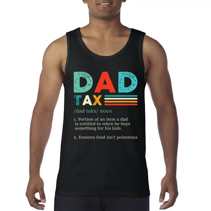 Funny Dad Tax Definition Retro Vintage Tank Top