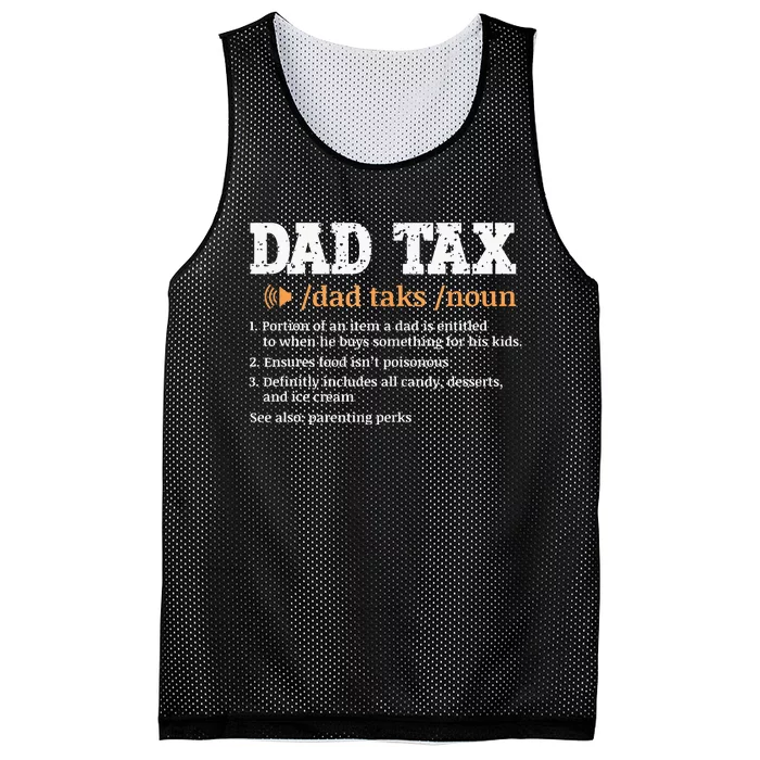 Funny Dad Tax Definition Retro Vintage Mesh Reversible Basketball Jersey Tank