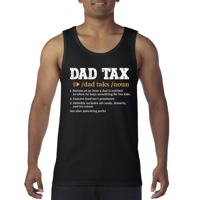 Funny Dad Tax Definition Retro Vintage Tank Top