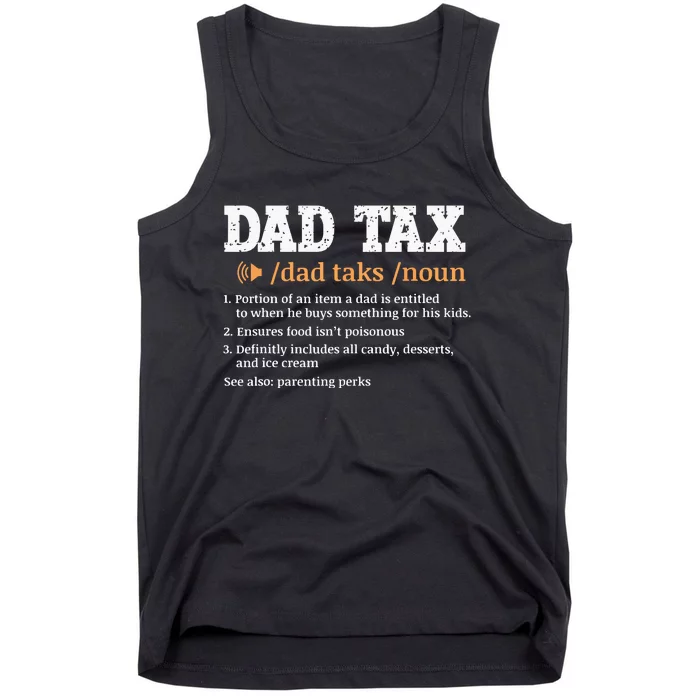 Funny Dad Tax Definition Retro Vintage Tank Top