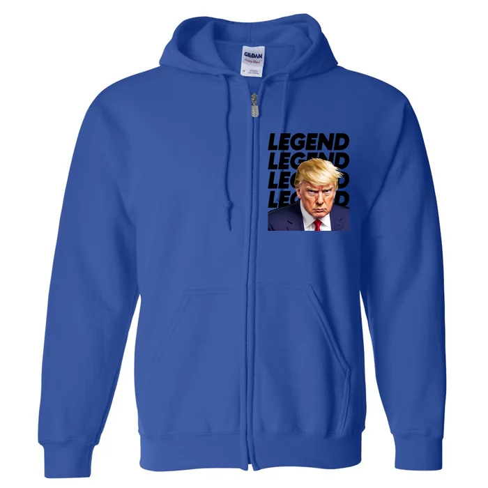 Free Donald Trump Mug Shot Maga 2024 Trump Legend Gift Full Zip Hoodie