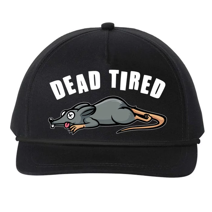 Funny Dead Tired Dead Rat Mouse Snapback Five-Panel Rope Hat