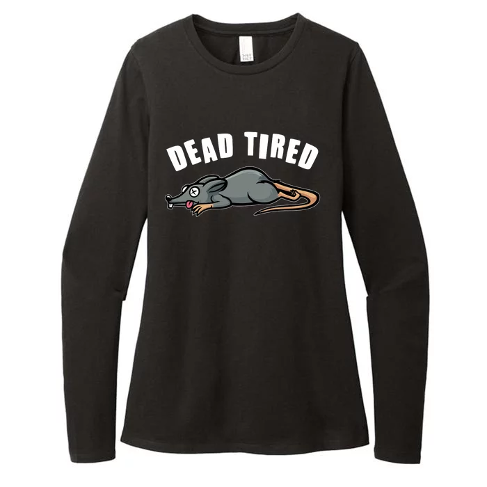 Funny Dead Tired Dead Rat Mouse Womens CVC Long Sleeve Shirt