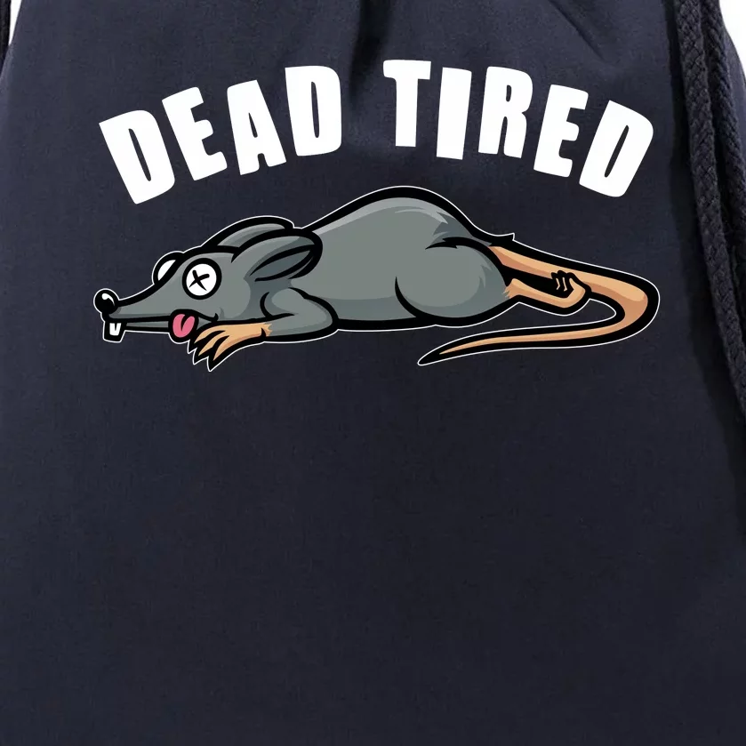 Funny Dead Tired Dead Rat Mouse Drawstring Bag