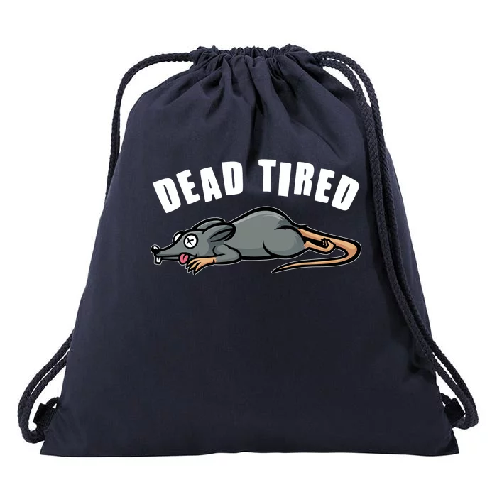 Funny Dead Tired Dead Rat Mouse Drawstring Bag