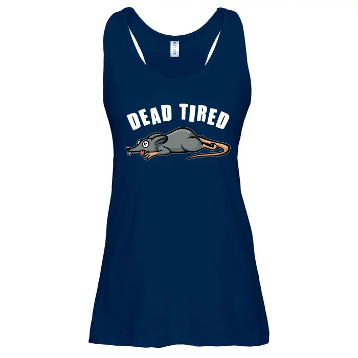 Funny Dead Tired Dead Rat Mouse Ladies Essential Flowy Tank