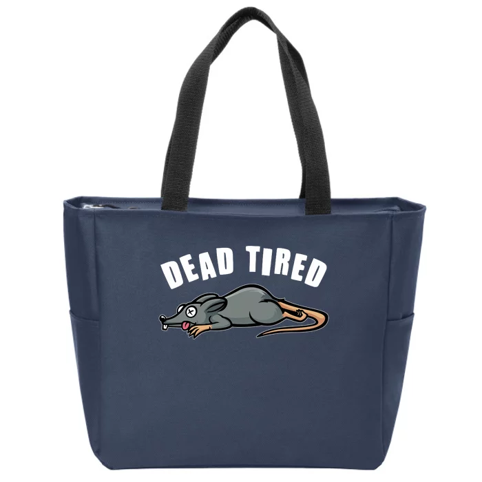 Funny Dead Tired Dead Rat Mouse Zip Tote Bag