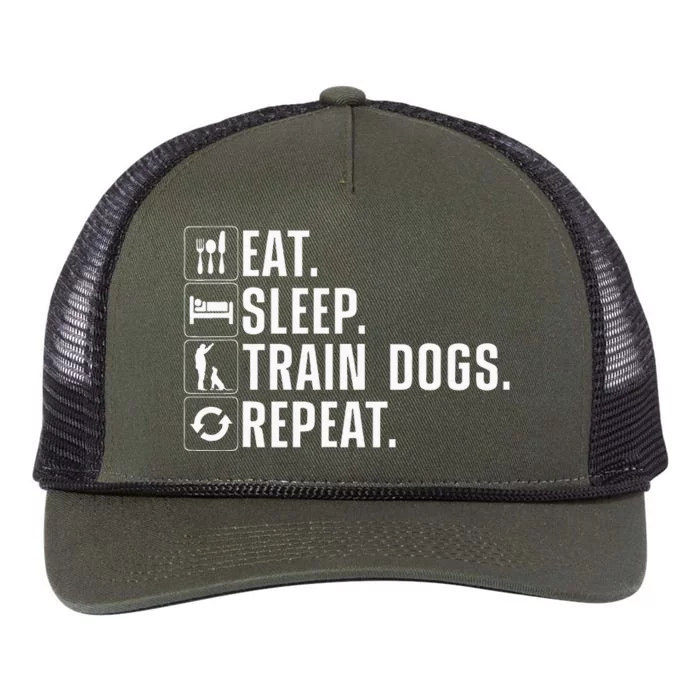 Funny Dog Trainer Design For Men Women Dog Training Lovers Retro Rope Trucker Hat Cap