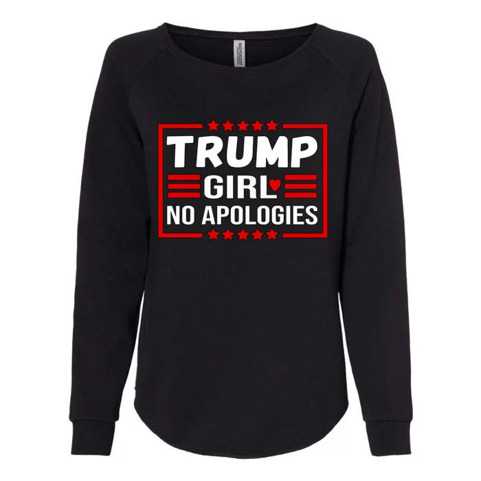 Funny Donald Trump No Apologies Election 2024 Trump Gift Womens California Wash Sweatshirt