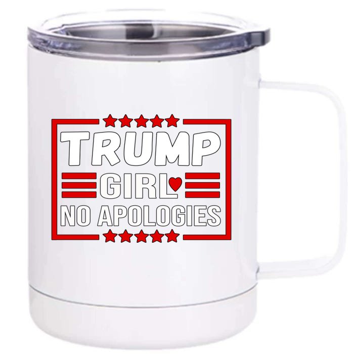 Funny Donald Trump No Apologies Election 2024 Trump Gift Front & Back 12oz Stainless Steel Tumbler Cup