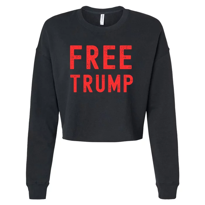 Free Donald Trump MAGA Conservative Cropped Pullover Crew