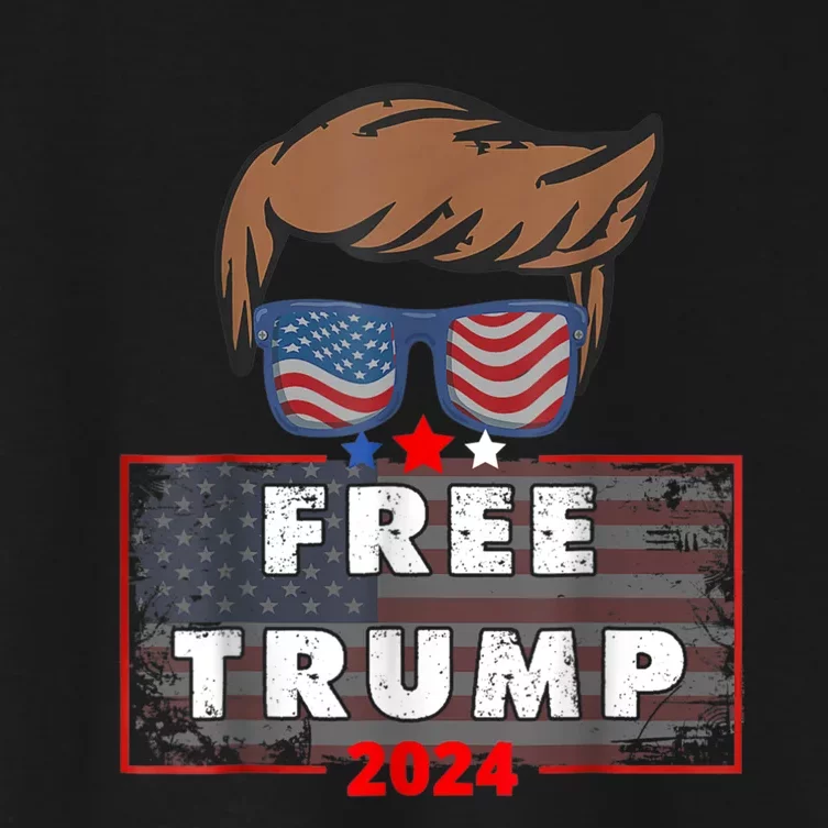 Free Donald Trump Republican Support Pro Trump American Flag Women's Crop Top Tee