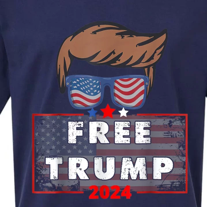 Free Donald Trump Republican Support Pro Trump American Flag Sueded Cloud Jersey T-Shirt