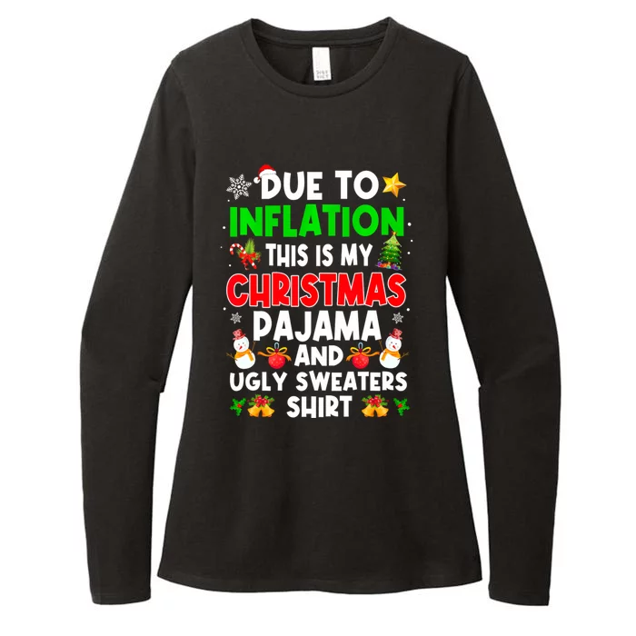 Funny Due To Inflation This Is My Ugly Sweater For Christmas Gift Womens CVC Long Sleeve Shirt