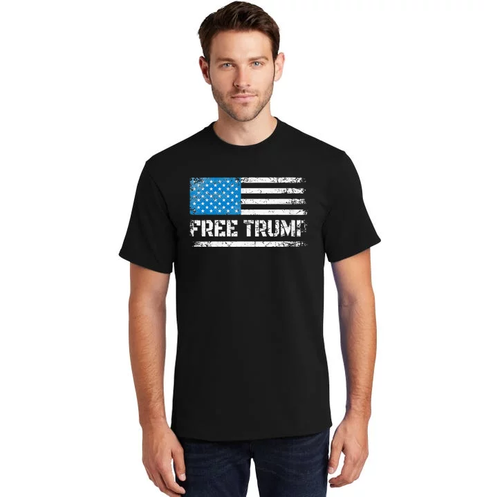 Free Donald Trump Tee American Flag Top Free Trump Tall T-Shirt