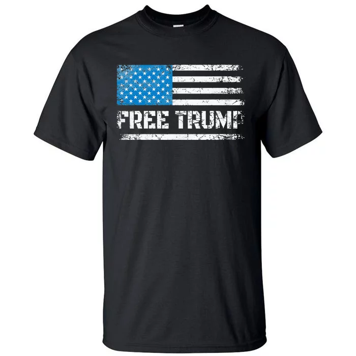 Free Donald Trump Tee American Flag Top Free Trump Tall T-Shirt