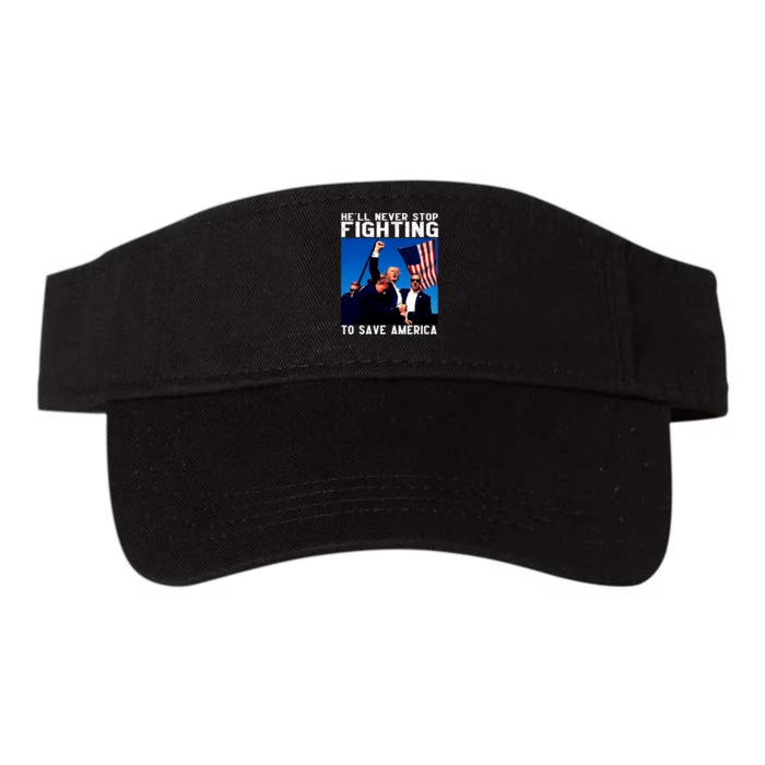 Funny Donald Trump HeLl Never Stop Fighting To Save America Valucap Bio-Washed Visor