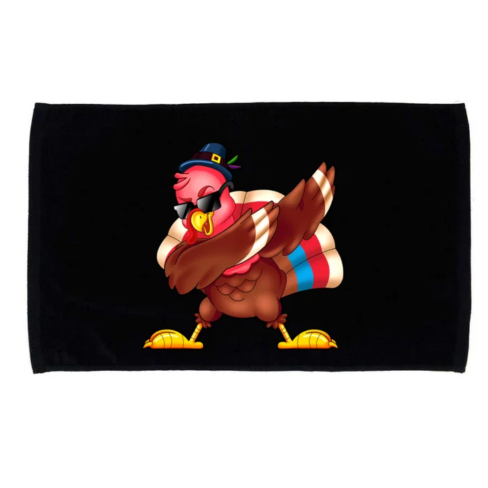 Funny Dabbing Turkey Day Thanksgiving Gift Microfiber Hand Towel