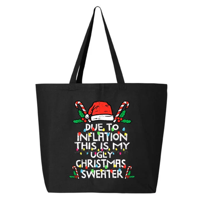 Funny Due to Inflation Ugly Christmas Sweaters 25L Jumbo Tote