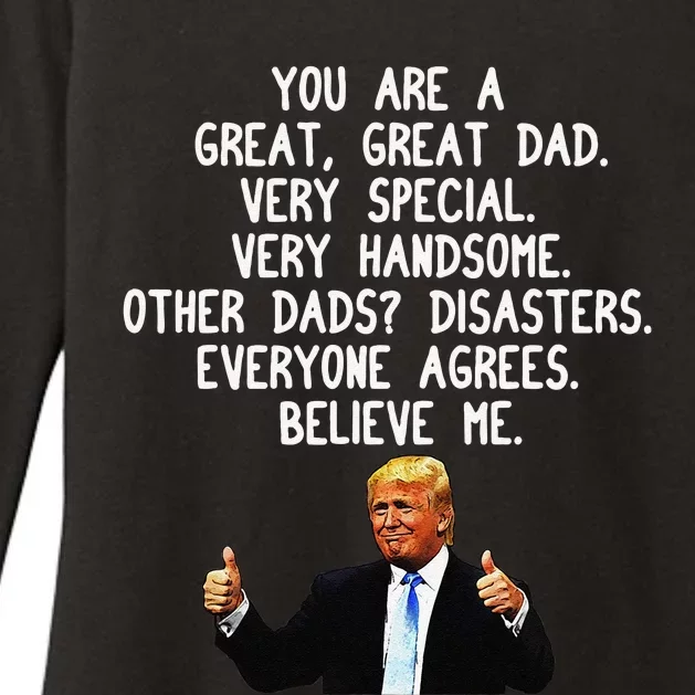 Funny Donald Trump Fathers Day Gag Gift Conservative Dad Womens CVC Long Sleeve Shirt