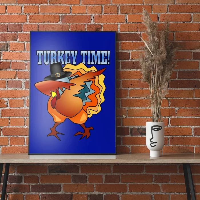 Funny Dabbing Turkey Gift For Thanksgiving Pilgrim Outfit Poster