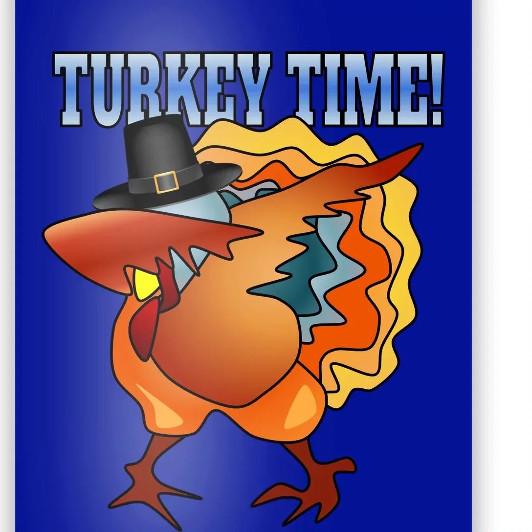 Funny Dabbing Turkey Gift For Thanksgiving Pilgrim Outfit Poster