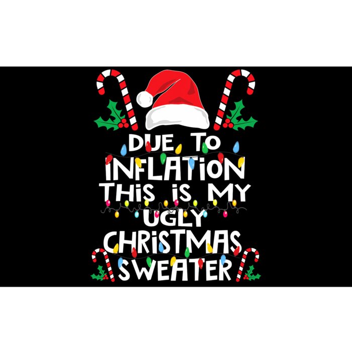 Funny Due to Inflation Ugly Christmas Sweaters Bumper Sticker