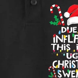 Funny Due to Inflation Ugly Christmas Sweaters Dry Zone Grid Performance Polo