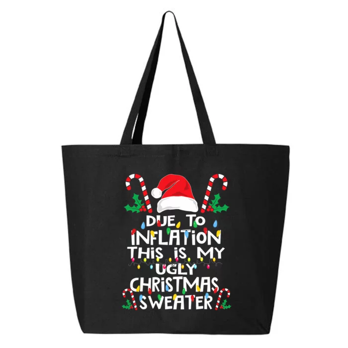 Funny Due to Inflation Ugly Christmas Sweaters 25L Jumbo Tote