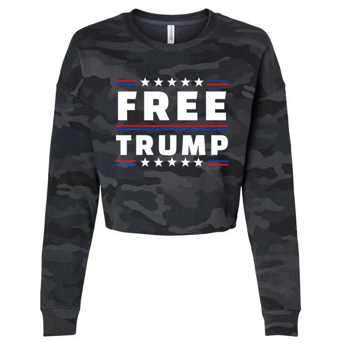 Free Donald Trump Republican Support Cropped Pullover Crew