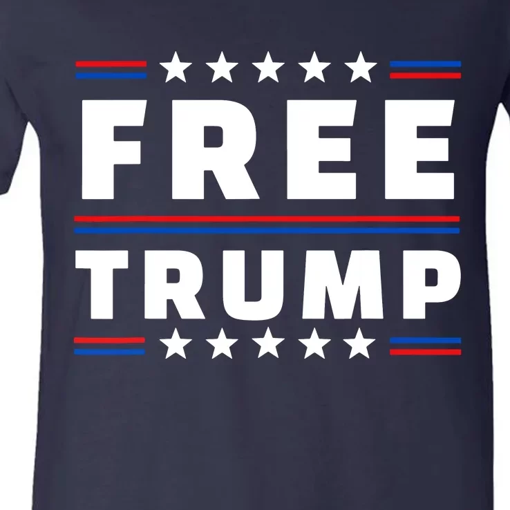 Free Donald Trump Republican Support V-Neck T-Shirt