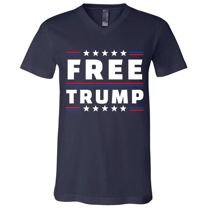 Free Donald Trump Republican Support V-Neck T-Shirt