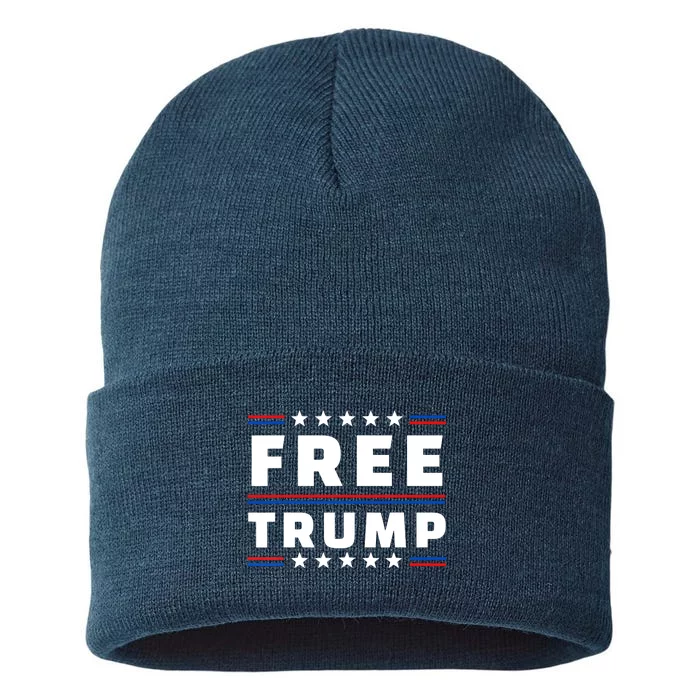 Free Donald Trump Republican Support Sustainable Knit Beanie