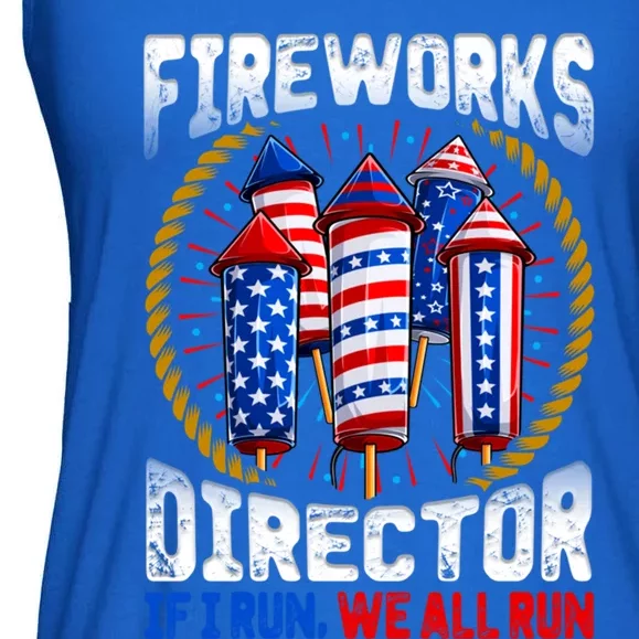 Firework Director Technician I Run You Run 4th Of July Gift Ladies Essential Flowy Tank