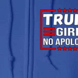 Funny Donald Trump No Apologies Election 2024 Trump Gift Full Zip Hoodie