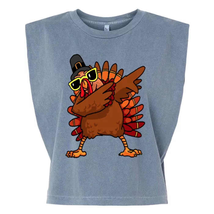 Funny Dabbing Turkey Thanksgiving Day Pilgrim Gift Garment-Dyed Women's Muscle Tee