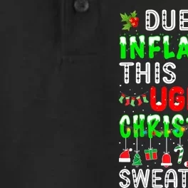 Funny Due To Inflation Ugly Christmas Sweaters Xmas Holiday Dry Zone Grid Performance Polo