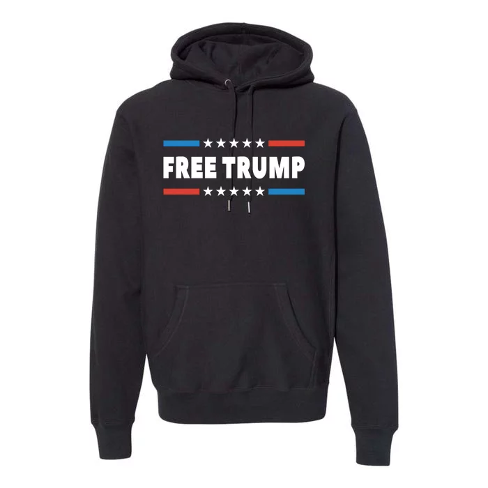 Free Donald Trump Republican Support Pro Trump American Flag Premium Hoodie