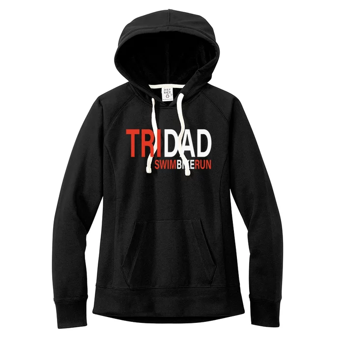 Father's Day Tridad Swim Bike Run Gift Women's Fleece Hoodie