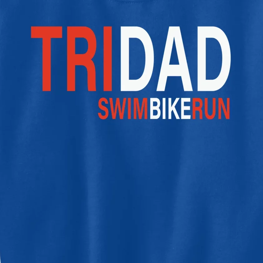 Father's Day Tridad Swim Bike Run Gift Kids Sweatshirt