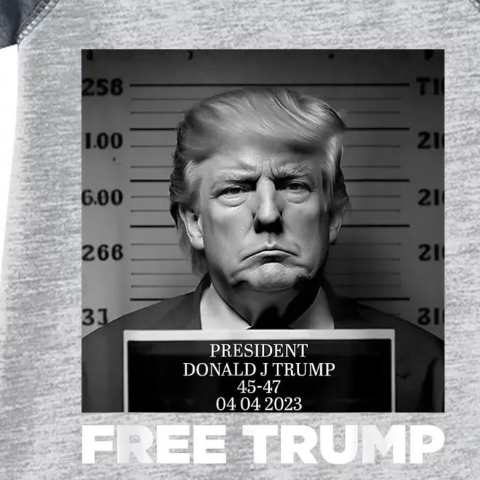 Free Donald Trump Mugshot Infant Baby Jersey Bodysuit