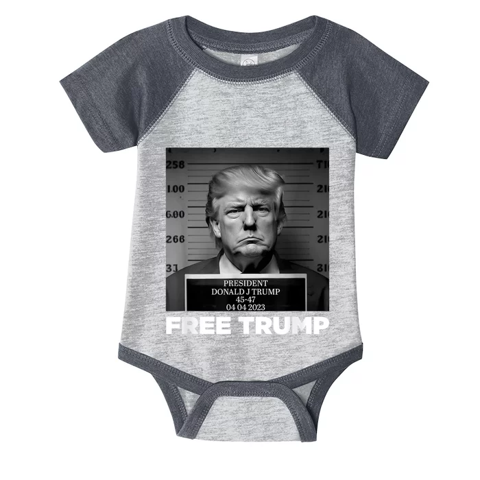 Free Donald Trump Mugshot Infant Baby Jersey Bodysuit