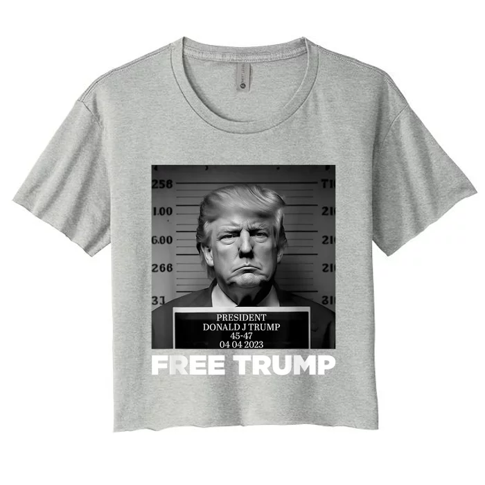 Free Donald Trump Mugshot Women's Crop Top Tee