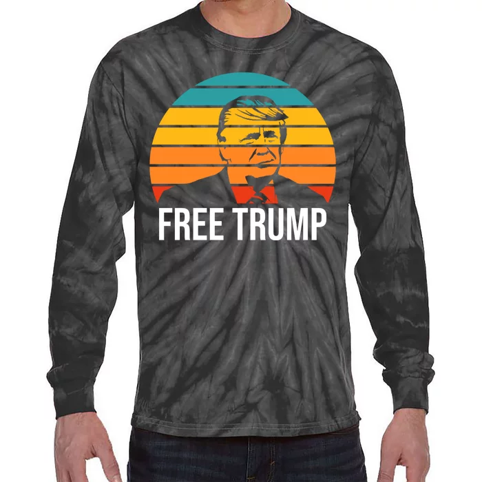 Free Donald Trump Tie-Dye Long Sleeve Shirt