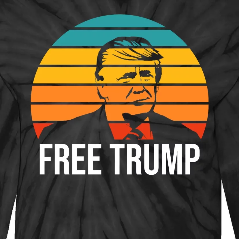 Free Donald Trump Tie-Dye Long Sleeve Shirt