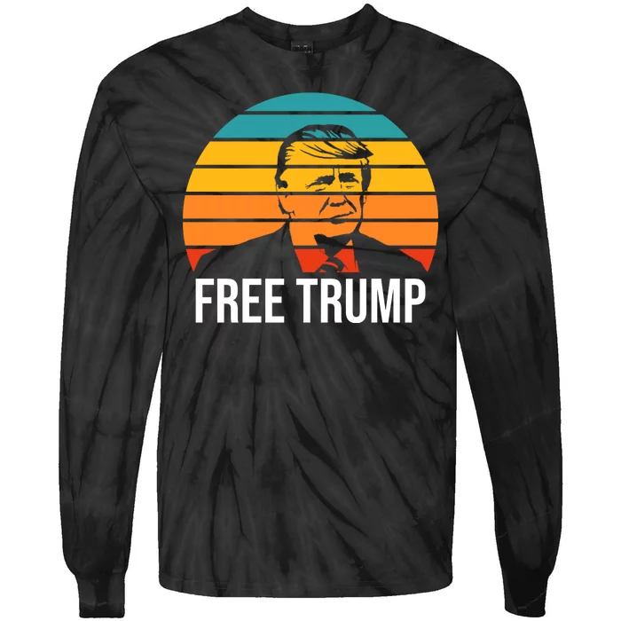 Free Donald Trump Tie-Dye Long Sleeve Shirt