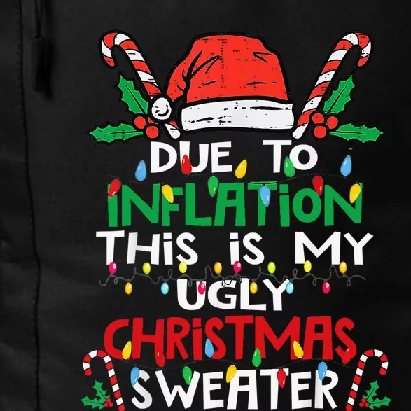 Funny Due to Inflation Ugly Christmas Sweaters Daily Commute Backpack