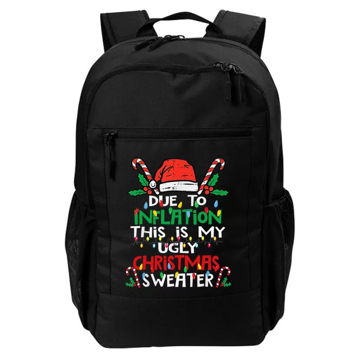 Funny Due to Inflation Ugly Christmas Sweaters Daily Commute Backpack