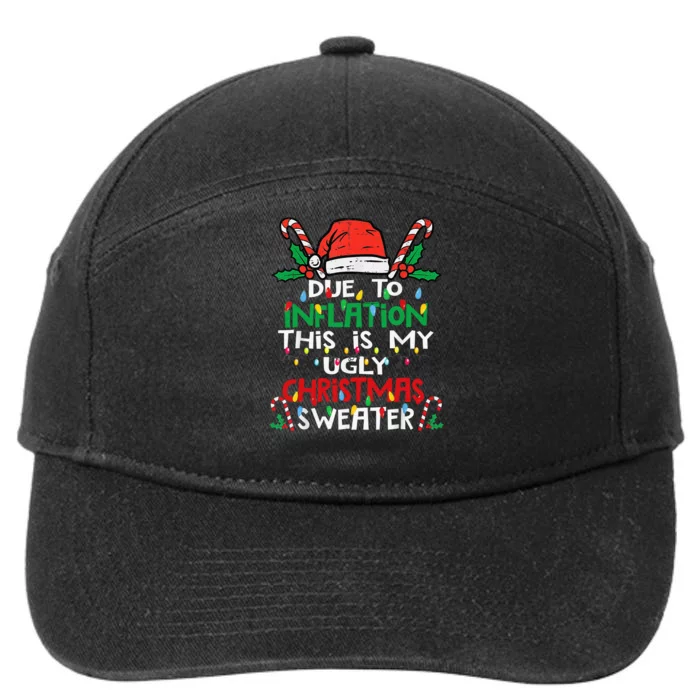 Funny Due to Inflation Ugly Christmas Sweaters 7-Panel Snapback Hat